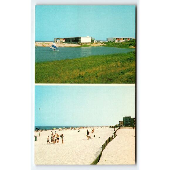 Vintage Delaware Dewey Beach & Silver Lake Postcard Hobo Beach Motel - Picture 1 of 2